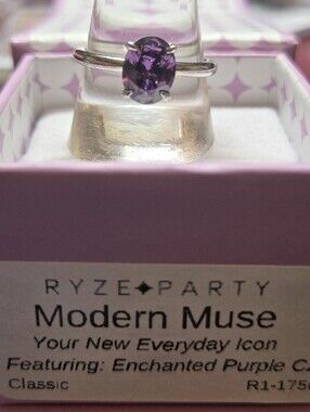 RYZE PARTY Modern Muse Purple Solitaire Ring Size 9
